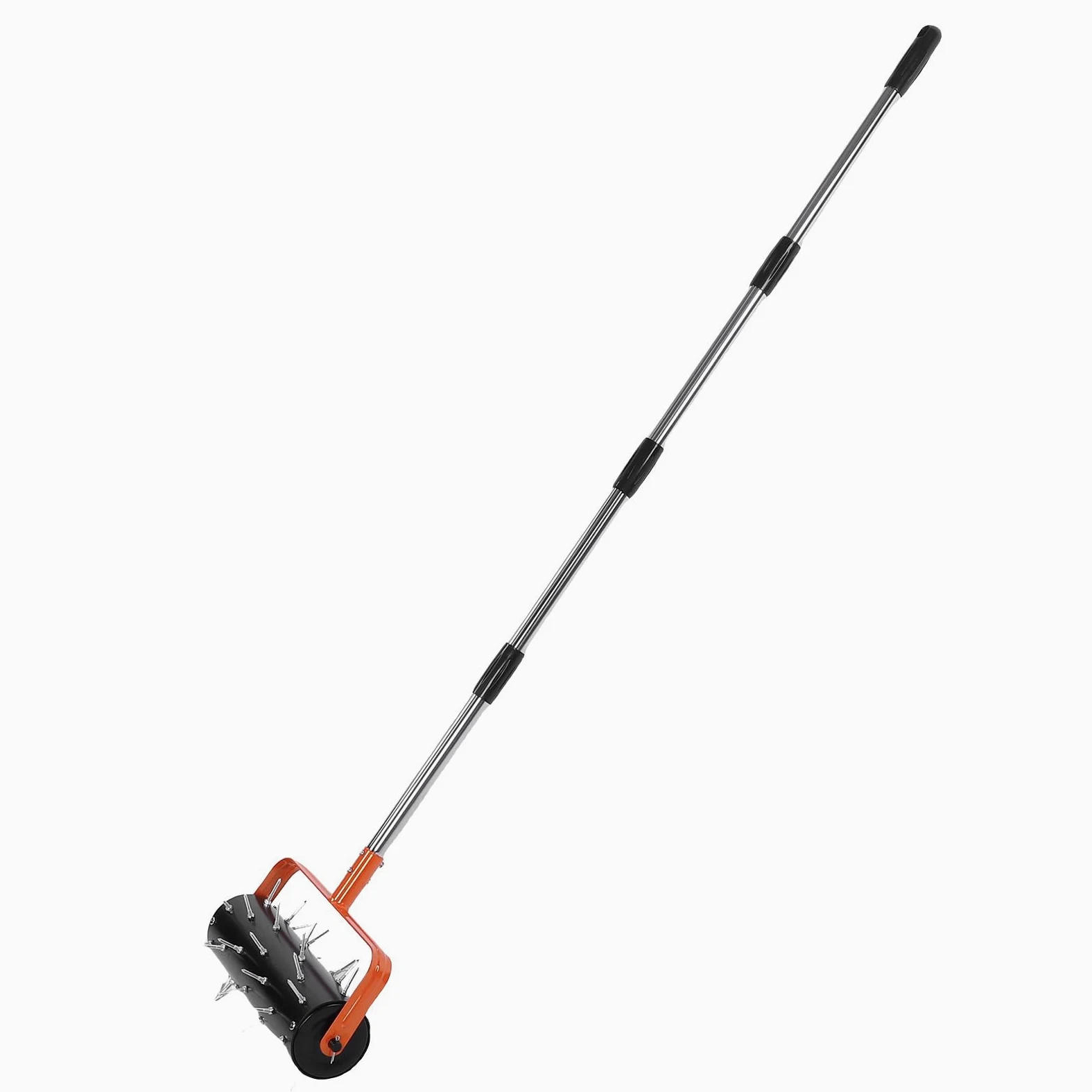 Alomejor Aireador de Césped Rodante de Acero Eficiente, 42 Púas, Ajustable, Jardín, Patio, para Jardinería Doméstica