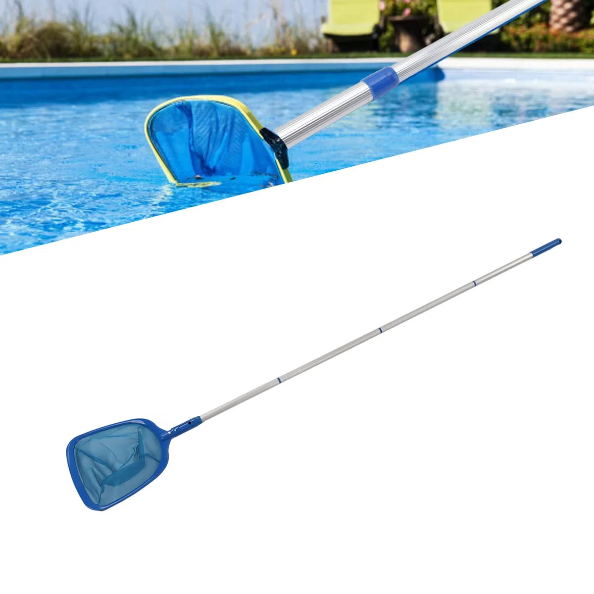 Red para Recogehojas Piscina, 160 cm Skimmer Red Aterrizaje, Red para Estanque, Red para Piscina, Skimmer para Piscina, Malla Fina para Fuente Acuario, Jacuzzi, SPA, Estanques para Peceras
