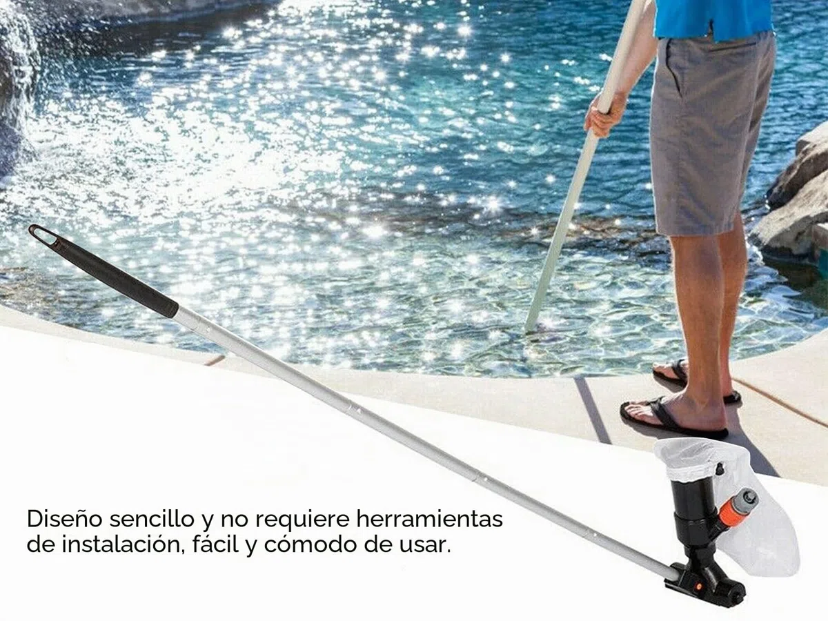 Limpiafondos Piscina Hidraulico, Aspiradora Piscina Pequeña, Kit Limpieza Piscina Desmontable, Limpiador Piscina Fondo Y Paredes Manual, Aspirador Agua Piscina Estanques para Jardin (Azul)