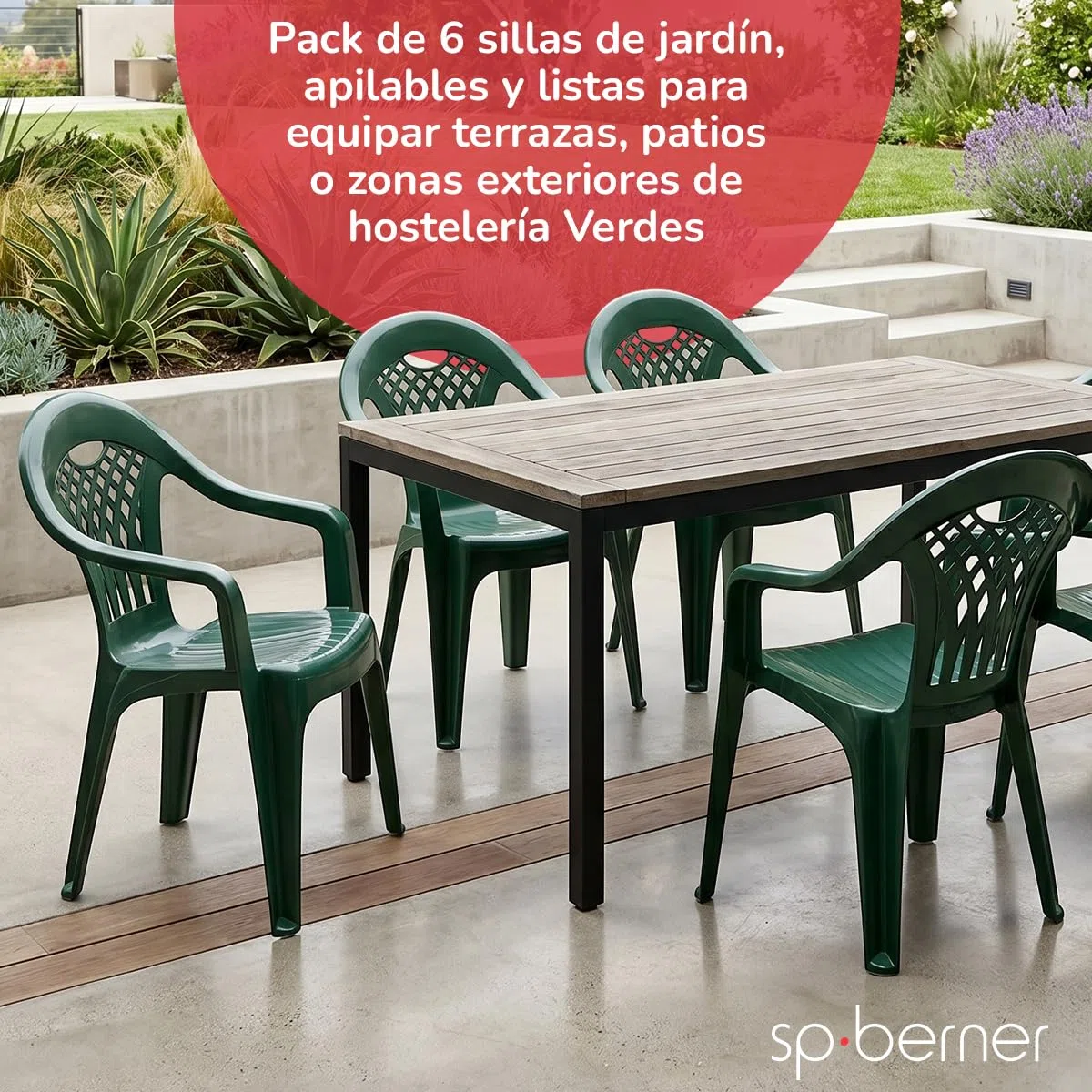 Sp berner - Cancún verde. silla de resina