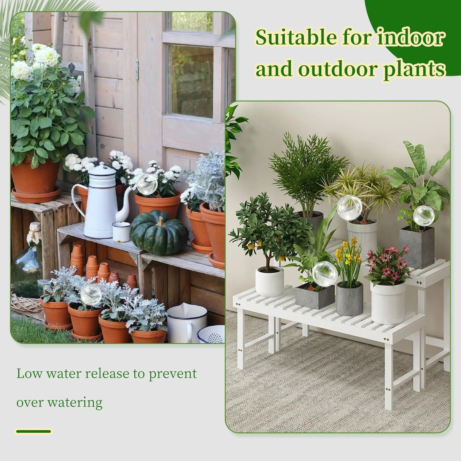 Pipihome Globos de Riego de Plantas, Goteros de Riego de Plantas Arcilla con Cono de Goteo, 4 Pack Bolas de Riego para Plantas Transparente, Globi per Irrigazione Piante
