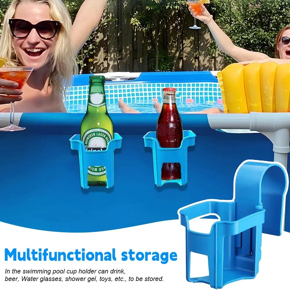 Portavasos De Piscina, 4 Piezas Portavasos Junto A La Piscina, Portavasos Piscina Desmontable, Soportes De Plástico para Vasos De Piscina para Colocar Objetos Pequeños en el Borde de la Piscina