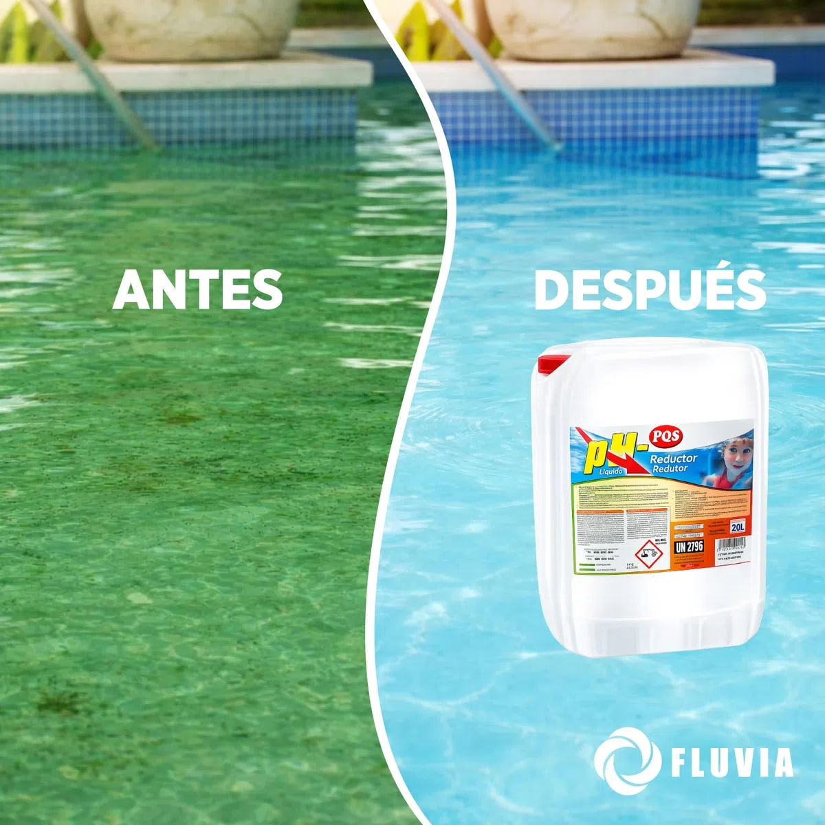 Minorador de pH Líquido 20L (25kg) – PH Minus para Piscinas y Clorador Salino – Reductor de pH Profesional con Ácido Sulfúrico 15% – Tratamiento Agua Piscina