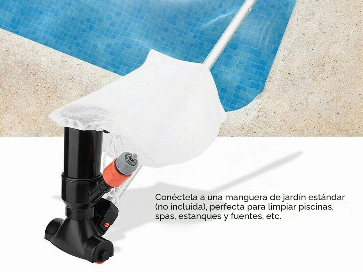 Limpiafondos Piscina Hidraulico, Aspiradora Piscina Pequeña, Kit Limpieza Piscina Desmontable, Limpiador Piscina Fondo Y Paredes Manual, Aspirador Agua Piscina Estanques para Jardin (Azul)