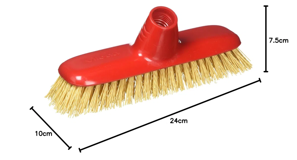 Vileda Extra Strong, balai brosse à récurer, poils dures, nettoyage extérieur intensif 24 x 7,5 x 10 cm