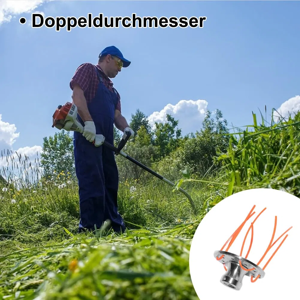 Cepillo para desbrozadora de malas hierbas, de aluminio con hilo de nailon de 32 raíces, cepillo universal para hierba silvestre, cabezal de recortador para desbrozadora, accesorios para jardín