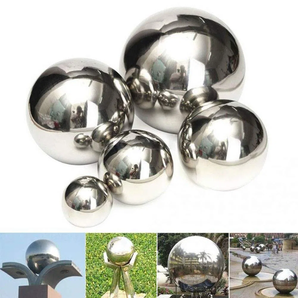 Bola de espejo de 20 cm de diámetro, esfera de acero inoxidable plateado pulido reflectante suave para jardín, colorida y brillante adición a cualquier jardín u hogar