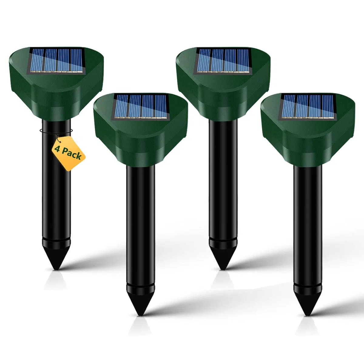 Ahuyentador de Topos 4 Piezas, IP65 Impermeable, Campañoles, Ratones, Hormigas y Serpientes, Apto para Jardines, Campos, Cultivos, Campos de Golf
