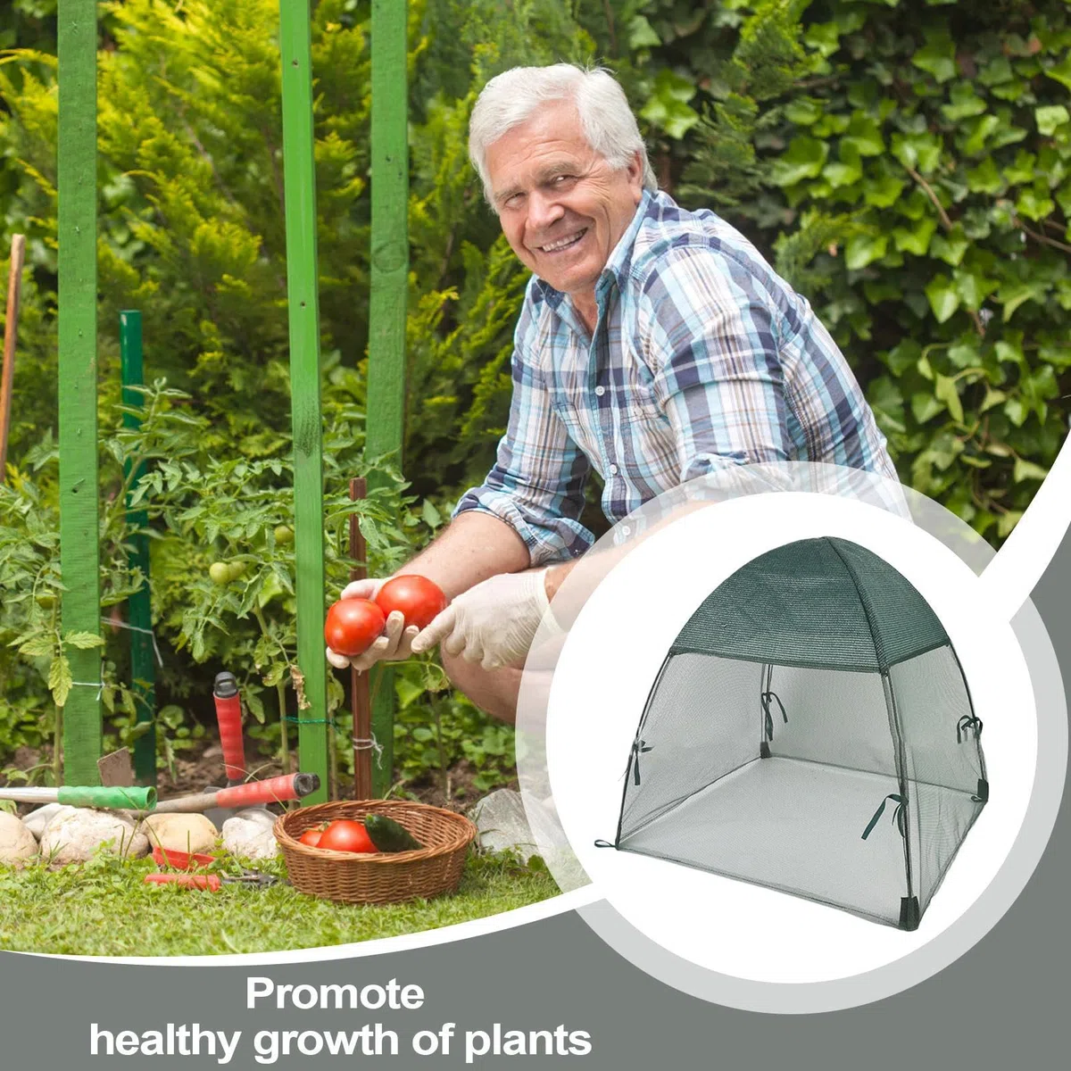 Mini invernadero al aire libre - Tienda de cultivo de tomate de tela de malla para terraza, jardín, patio | Refugio de plantas de jardín pequeño para verduras y flores | Invernadero resistente a la