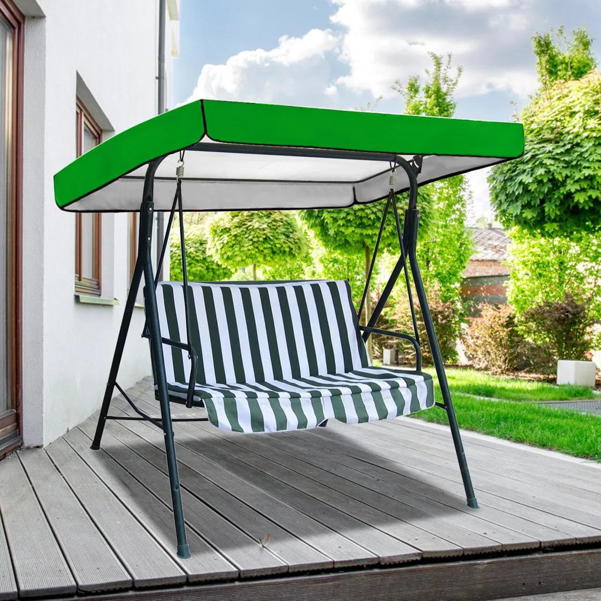 Toldo de repuesto para columpio de terraza, cubierta de columpio de terraza de tela Oxford 210D, lona de techo para columpio para exteriores, protección UV para balcón, jardín, hamaca, sillón de