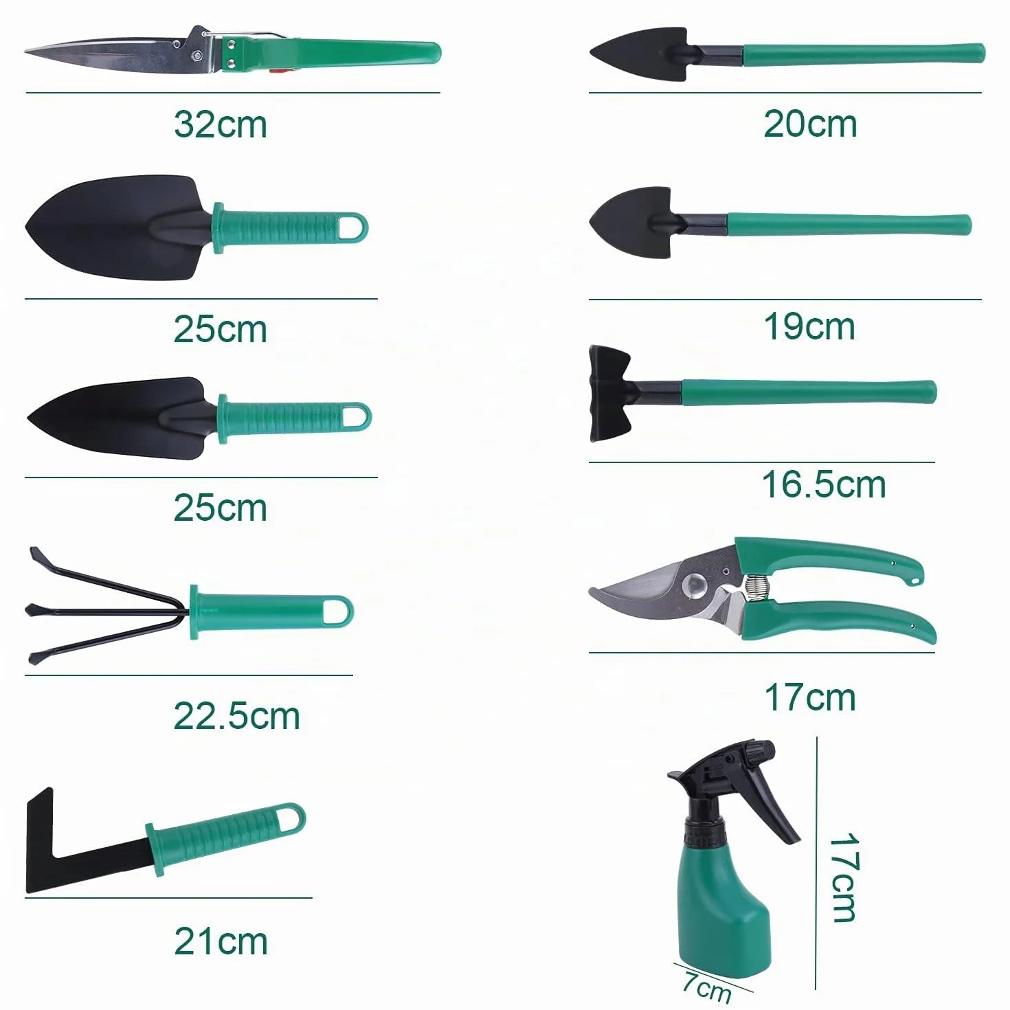 Herramientas de Jardinería Kit 11 Piezas Juego De Herramientas jardinería con Funda de Transporte con Guantes de Jardin
