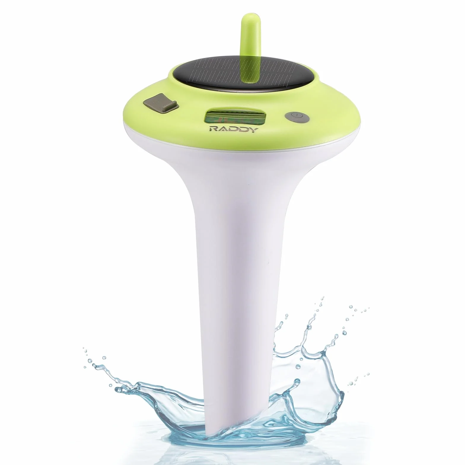 Termómetro flotante para piscina Raddy PT-5, energizado por sol y batería, IPX8, resistente al agua, fácil de leer, digital para piscina, jacuzzi, tubos fríos, estanques