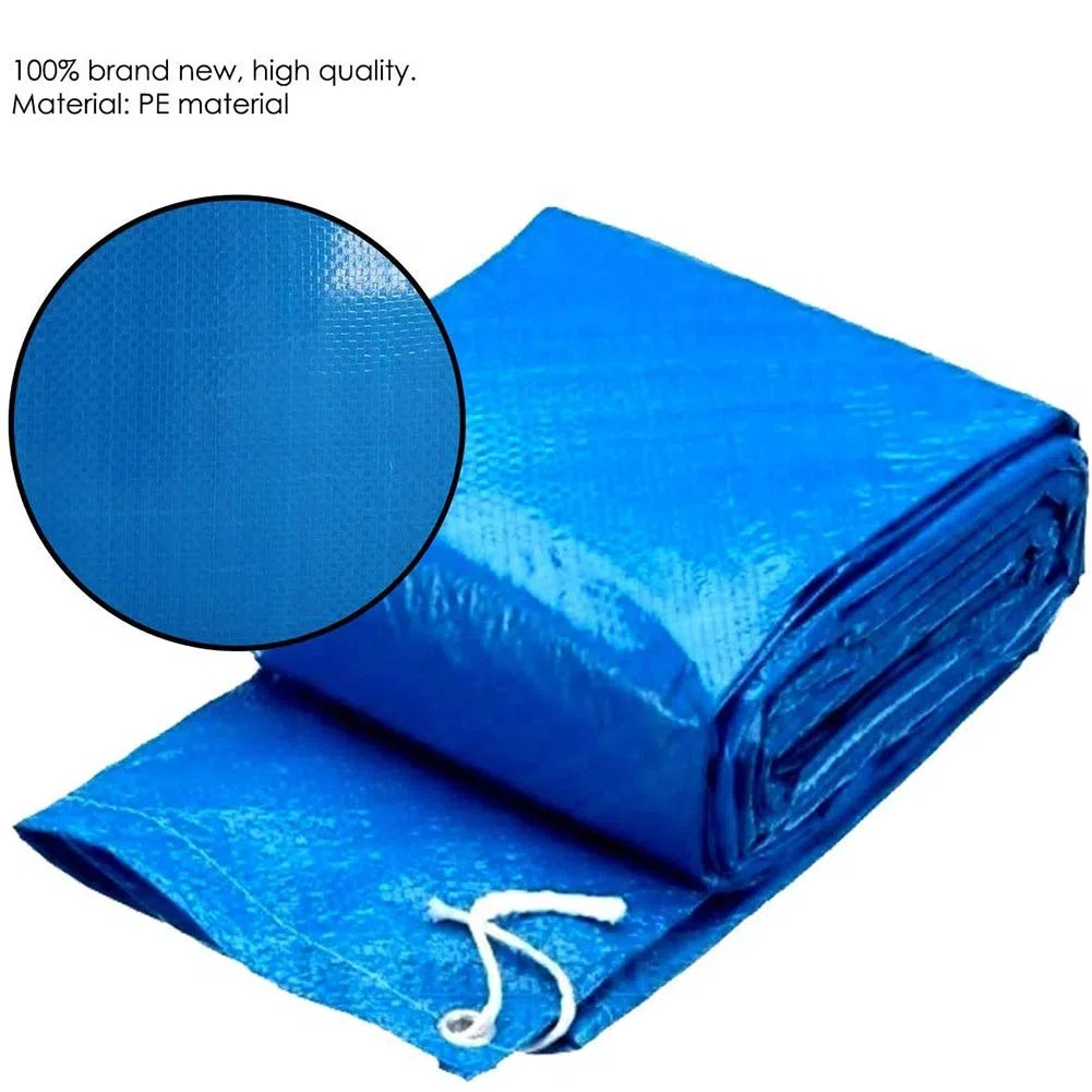 Ostop Cubierta para Piscina Redonda Diámetro 183 cm, Lona Inflable PVC Cubierta de Piscina Impermeable Antipolvo Prueba De Polvo y Viento,Bloquear Las Hojas Paño de la Piscina con Amarres de Cuerda