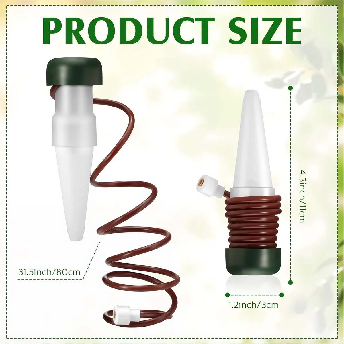 8 Piezas Picos Riego Plantas, Globos de Riego Automático para Plantas, Sistema de Riego por Goteo, Set Autorriego para Macetas, Bolas de Riego para Plantas de Interior y Exterior