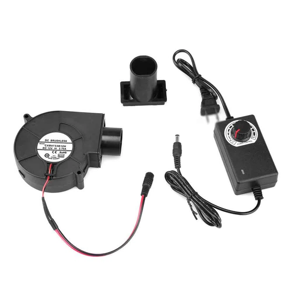 Ventilador Radial de 240 V CA Ajustable con Controlador de Velocidad Ventilador de turbina de 97 mm Ventilador para Calentadores Parrilla Barbacoa Picnic