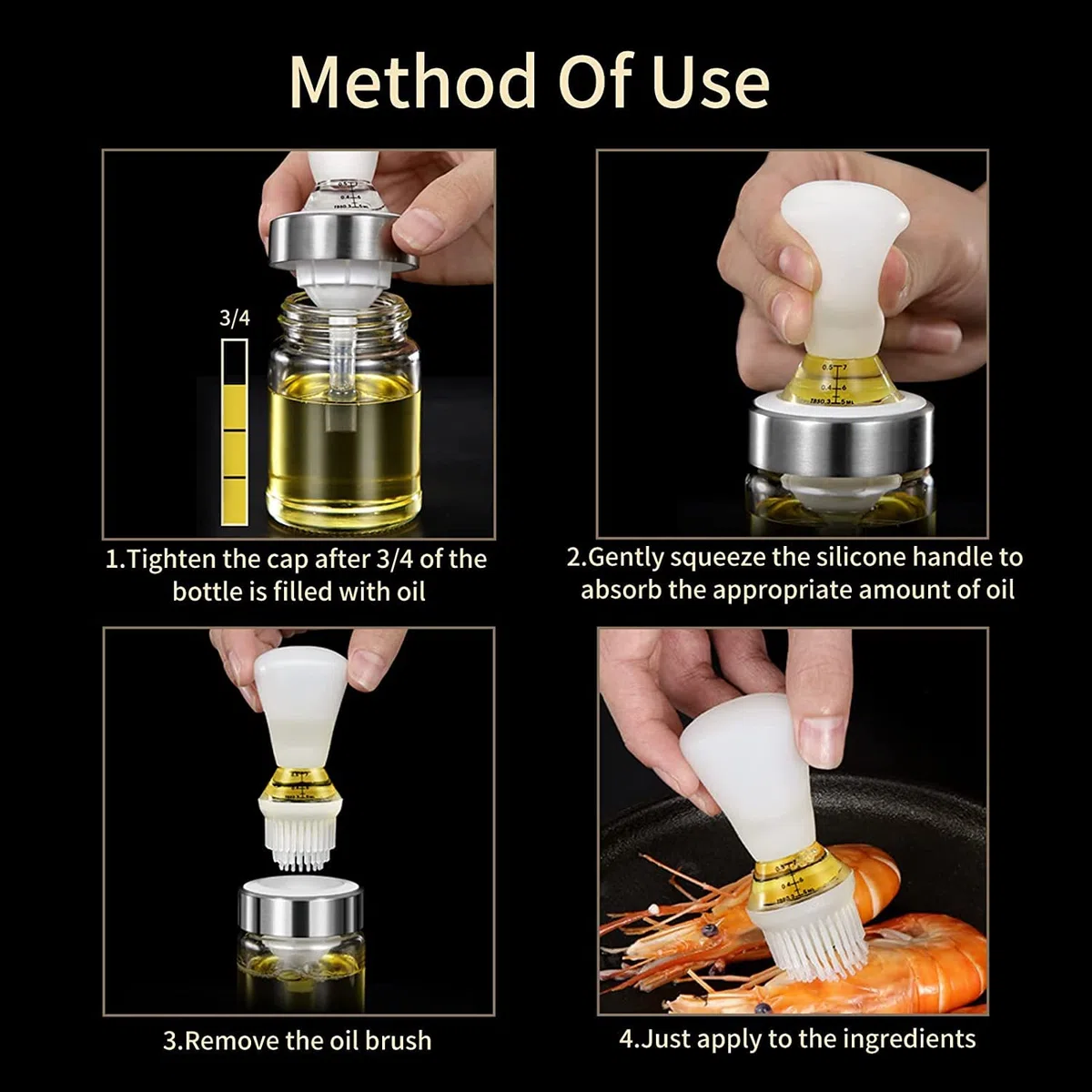 150 ml Botella de Aceite con Cepillo de Silicona, Cepillo de Aceite para Barbacoa, Aceite Resistente al Calor, Aceite para Barbacoa para Hornear, Panqueques, Herramienta de Repostería