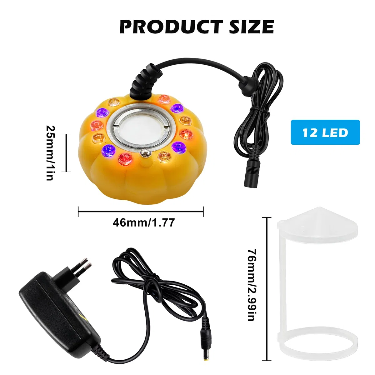 Nebulizador ultrasónico, 12 LED, nebulizador ultrasónico, mini máquina de niebla con forma de calabaza, generador de niebla para acuario, fuente de agua, Halloween, estanques, wigwams, acuarios