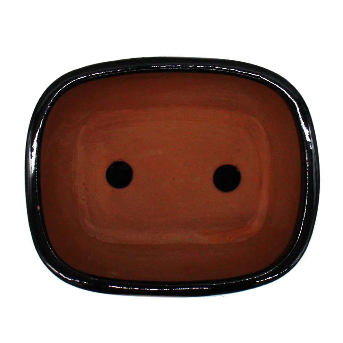Cuenco para bonsái con plato, tamaño 2, color negro, antracita, rectangular, modelo GB5, 17 cm de largo, 13 cm de ancho, 7,5 cm de alto