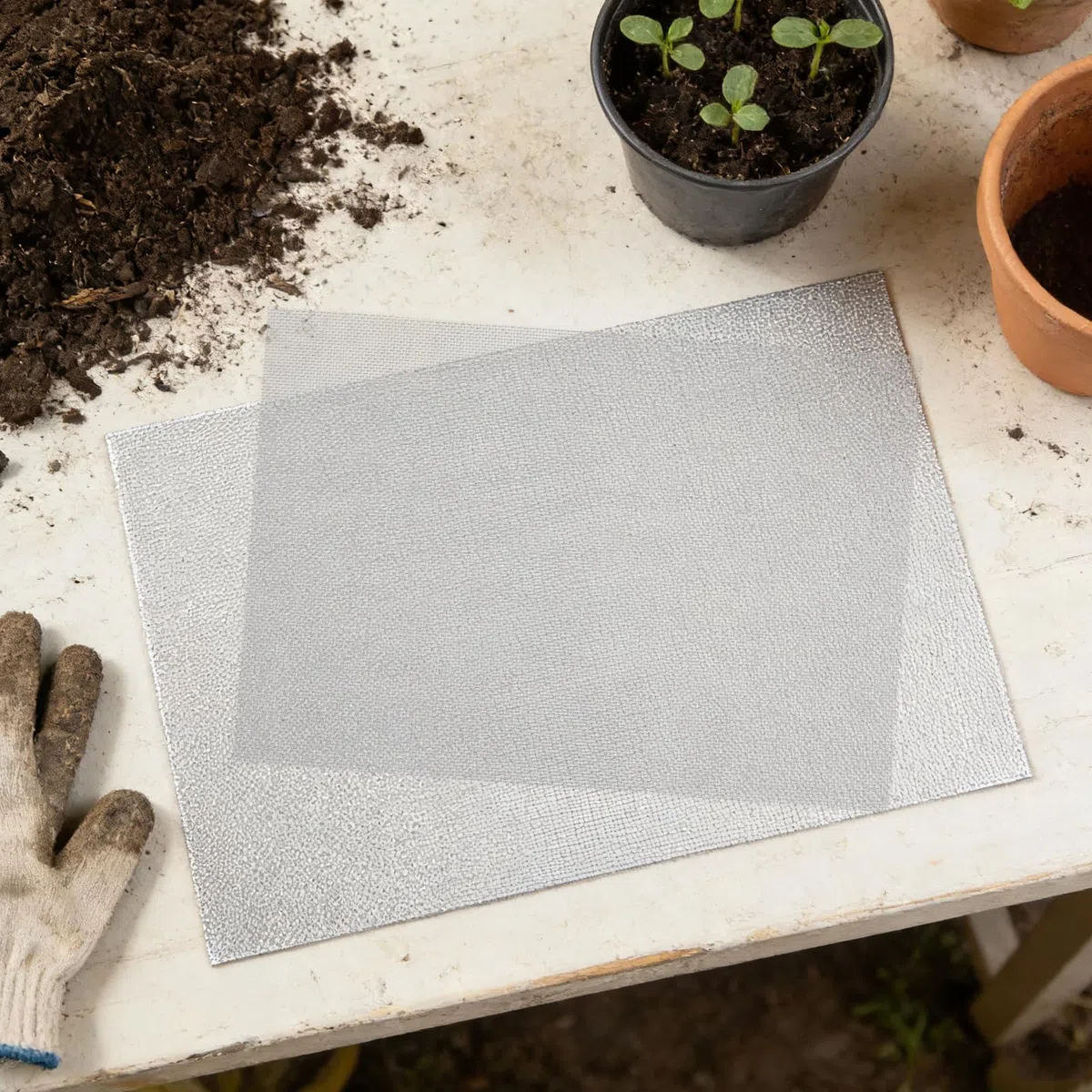 TOYANDONA 4 Piezas Revestimiento de Malla de Acero Inoxidable 20 Mesh para Bandeja de Germinación, Tapete Reutilizable Circulación de Aire Mejorada para Plantas y Brotes en Jardín
