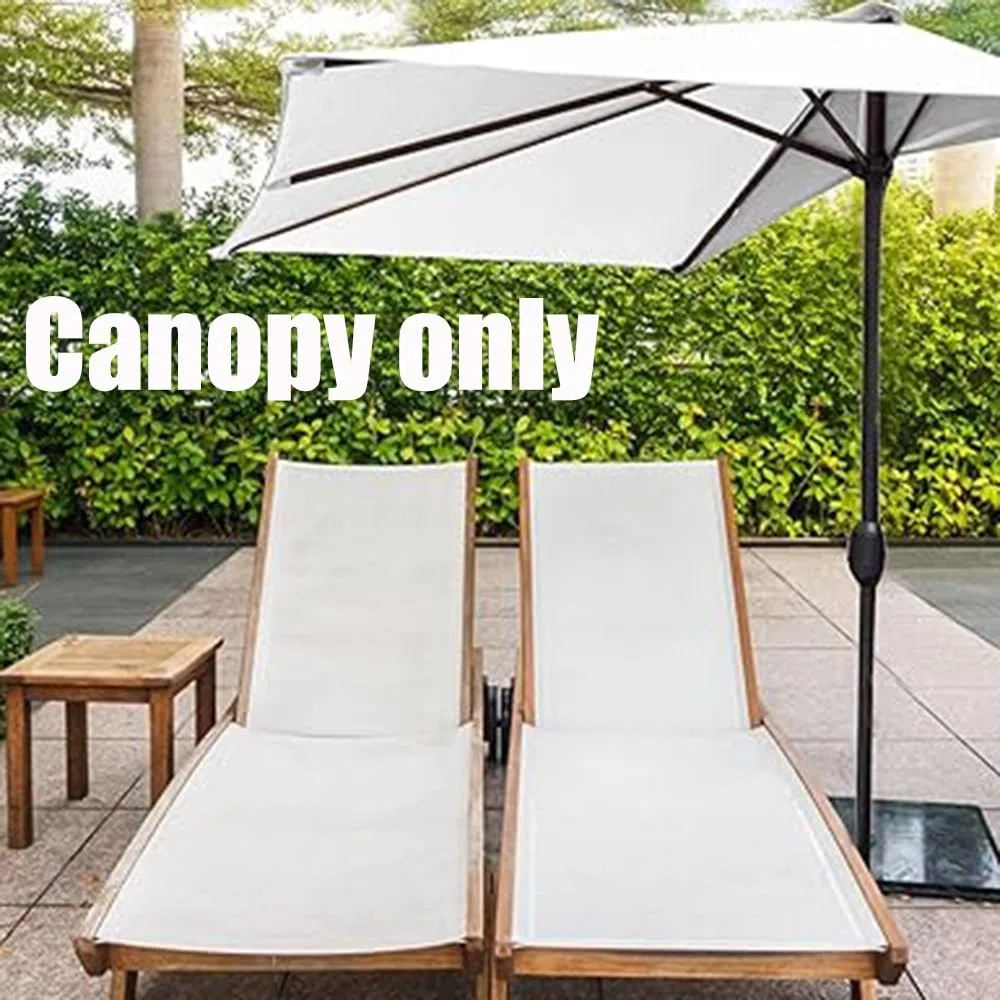 270cm Toldo De Recambio para Sombrilla De Media, Cubierta De Repuesto para Sombrilla De Patio, Toldo De Repuesto para Sombrilla 5 Varillas, Protección UV Impermeable(Beige)