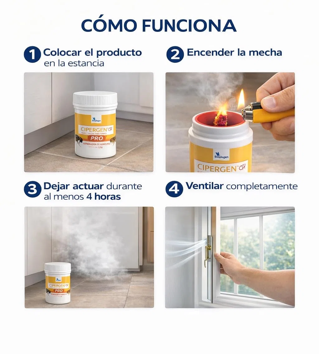 Humo Bomba Insecticida de Permetrina Fumígeno 3.5gr | hasta 110m3 | para Áreas domésticas o industriales | Fumigante