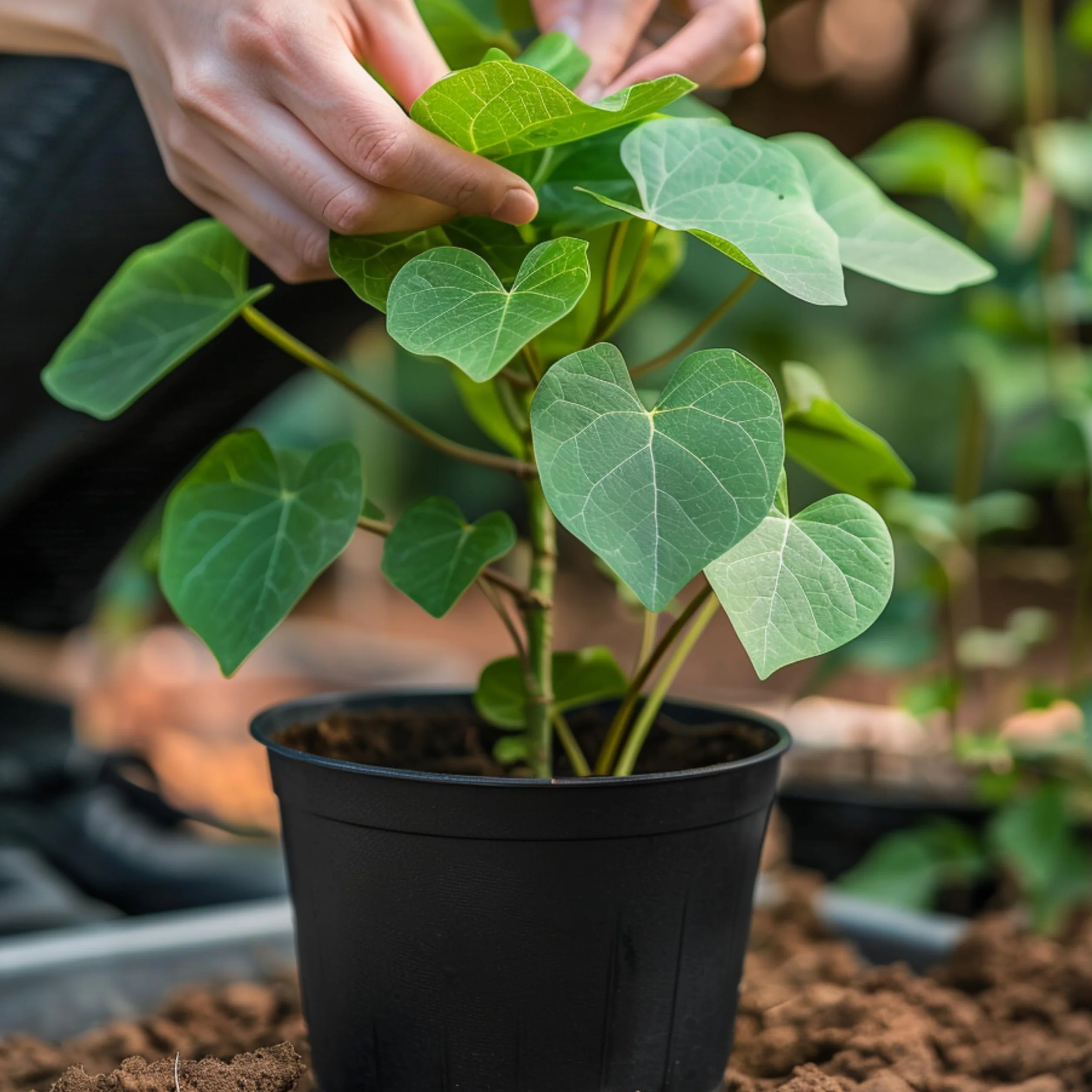 Paulownia Fortunei Planta Natural 50-70 cm con Maceta Plástico, Árbol Rápido Crecimiento, Ideal para Jardín, Terraza o Interior, Planta Ornamental y Purificadora de Aire. Paulownia Fortunei