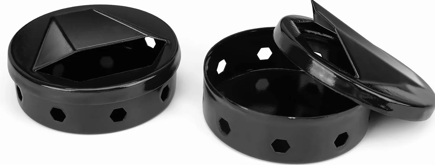 Onlyfire Mini Caja para Ahumar, Smoker Box para Barbacoa de Carbón y Gas, Negro,2 Piezas