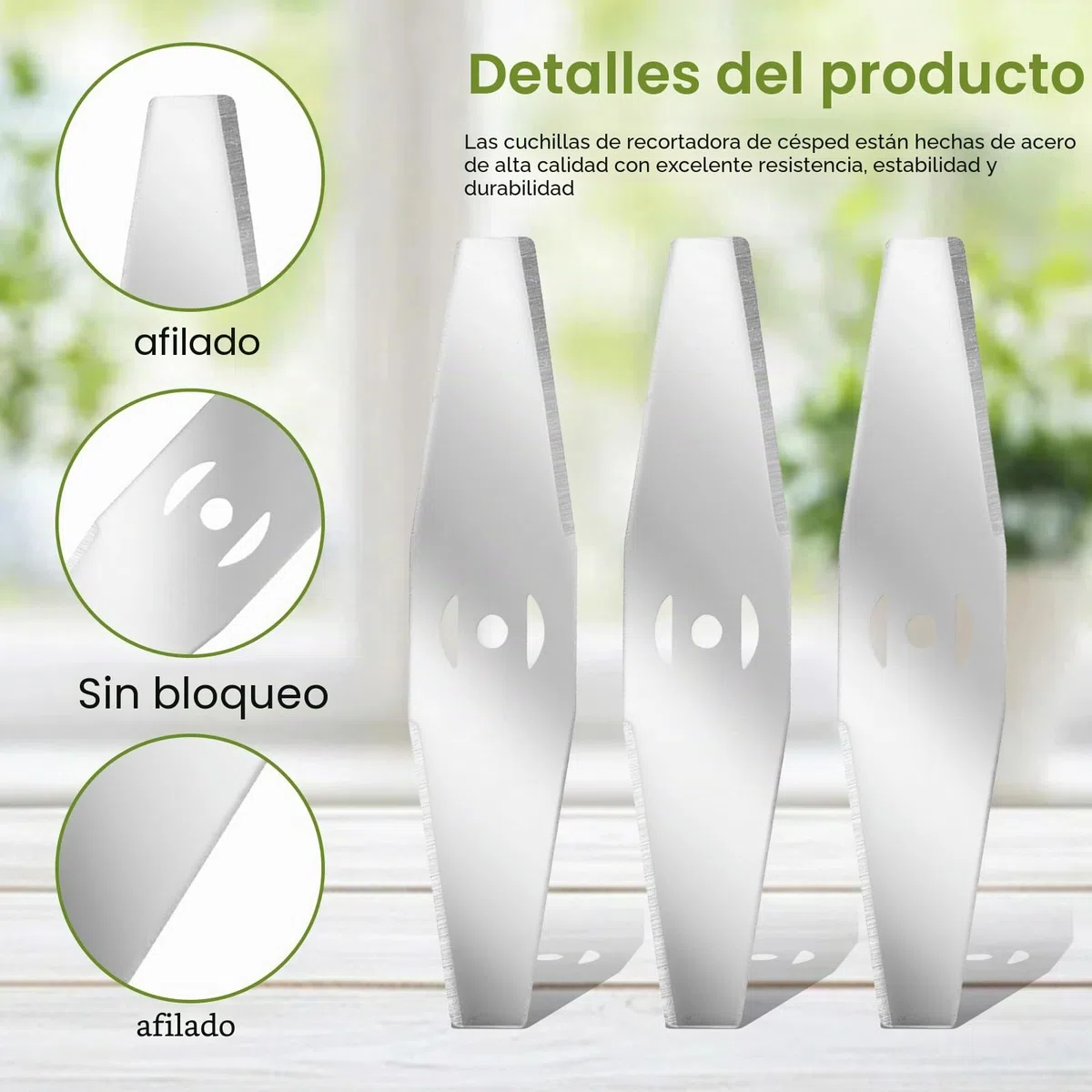 24 cuchillas de repuesto para cortacésped, desbrozadora, cuchillas de repuesto de metal, cuchillas de repuesto