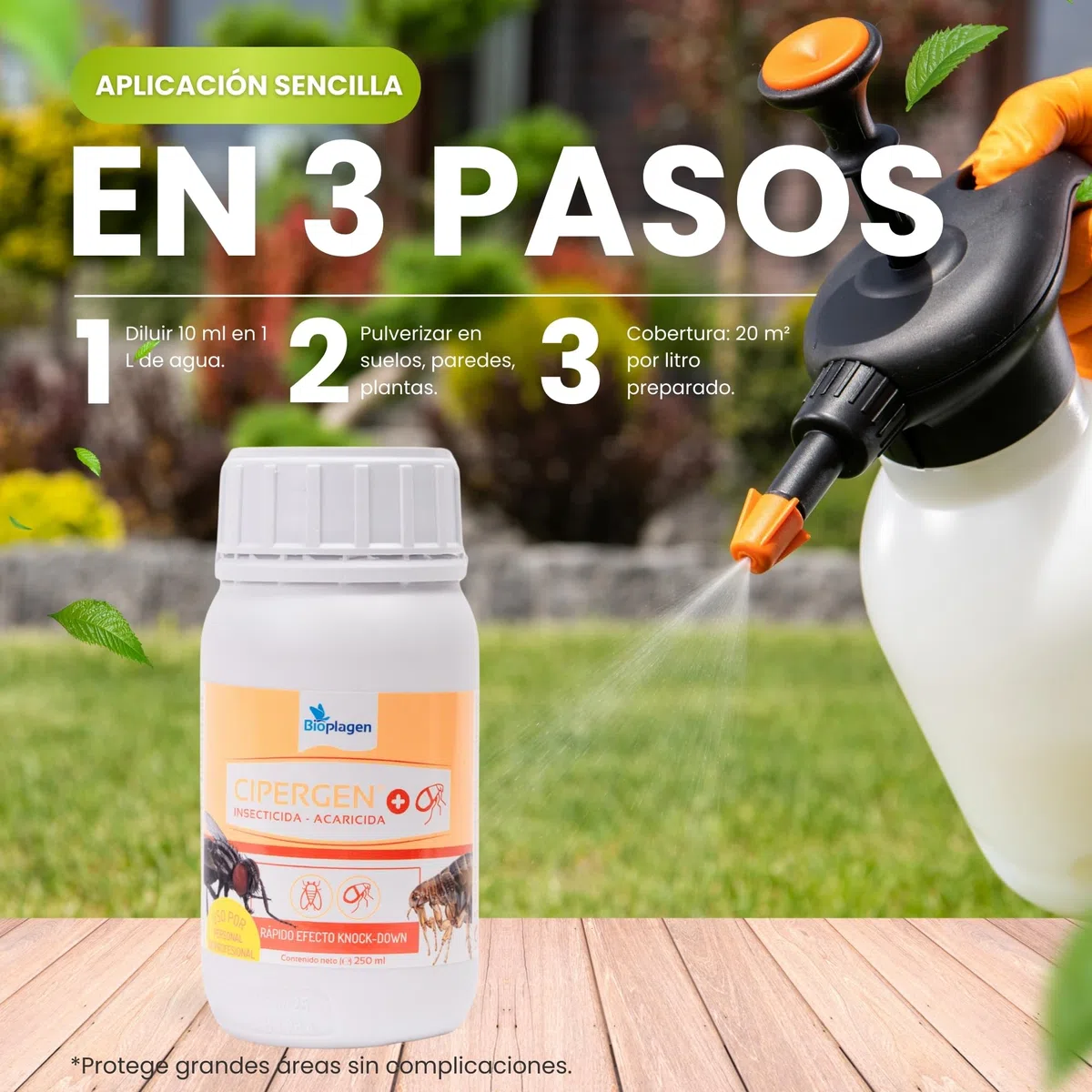 Insecticida Concentrado 250 ml + Trampas Adhesivas XL para Cucarachas e Insectos | Cipermetrina 9,3% | Acción Inmediata y Prolongada | Adhesivo Extra Fuerte | Control Integral Hogares y Exteriores