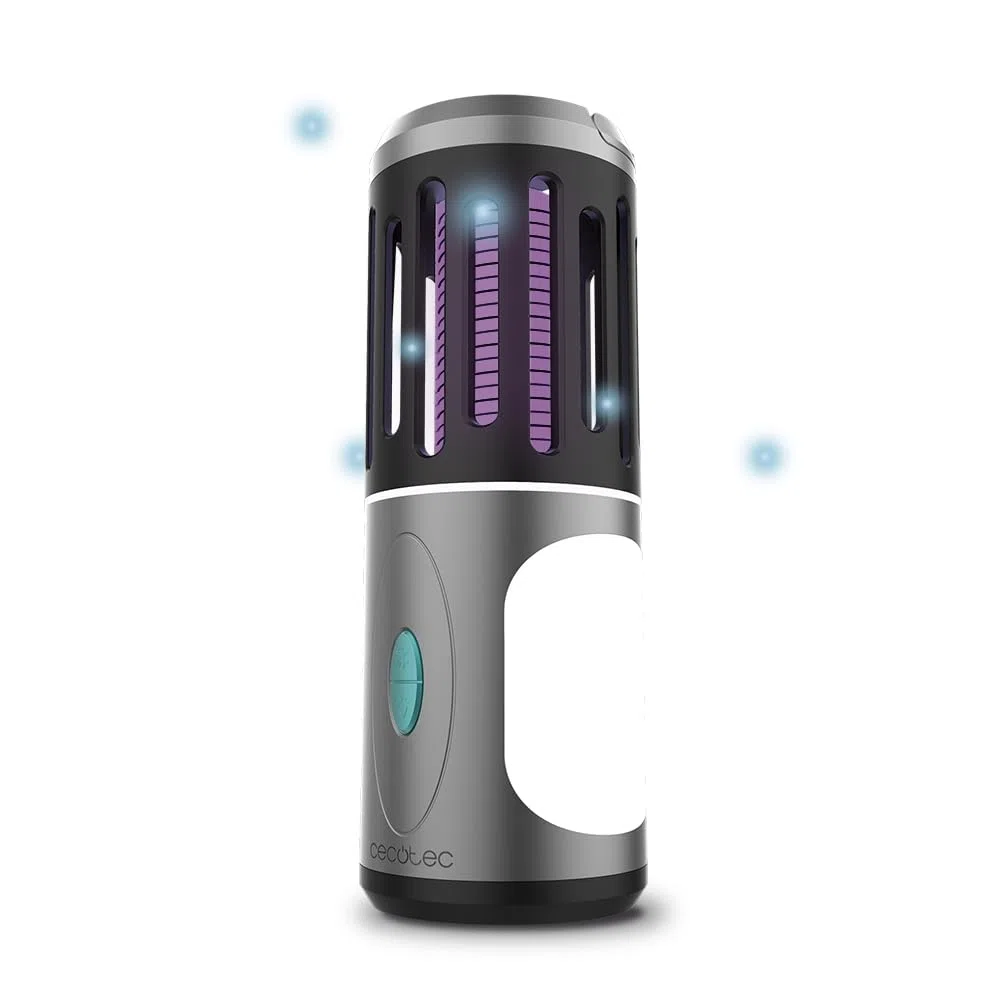 Cecotec Mosquito Killer ByeFly 3000 Go. Lámpara y Linterna, Diseño 3 en 1, Portátil, Batería de 1800 mAh, Gran autonomía, Protección IPX4, Sistema de suspensión