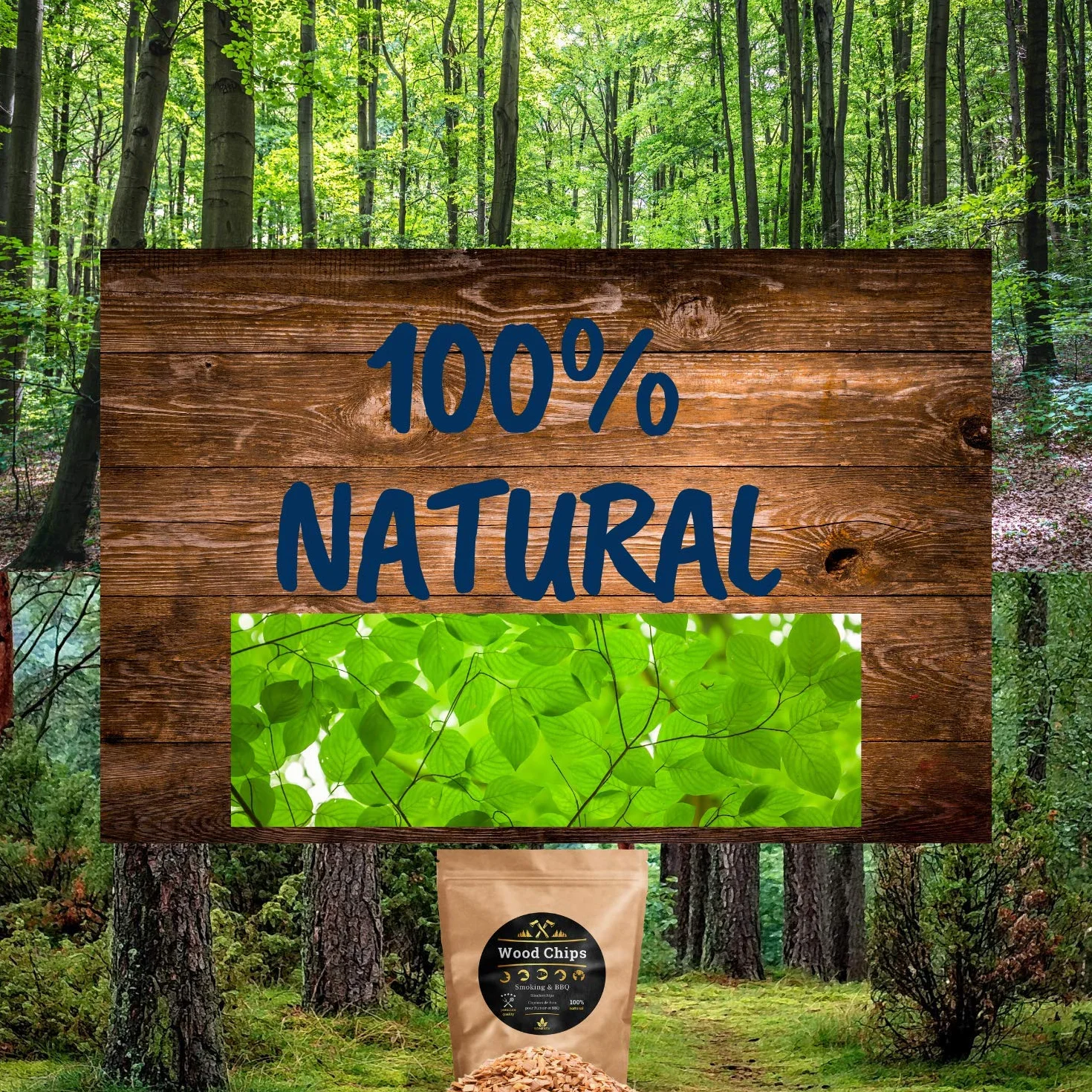 1kg Astillas de Madera para Fumar & Ahumador y Barbacoa | 100% natural de las selvas de Polonia | Virutas ideal para BBQ Landmann, Weber, Barbecook, ahumador cocina, y otros | MEZCLA PROFESIONAL XXL