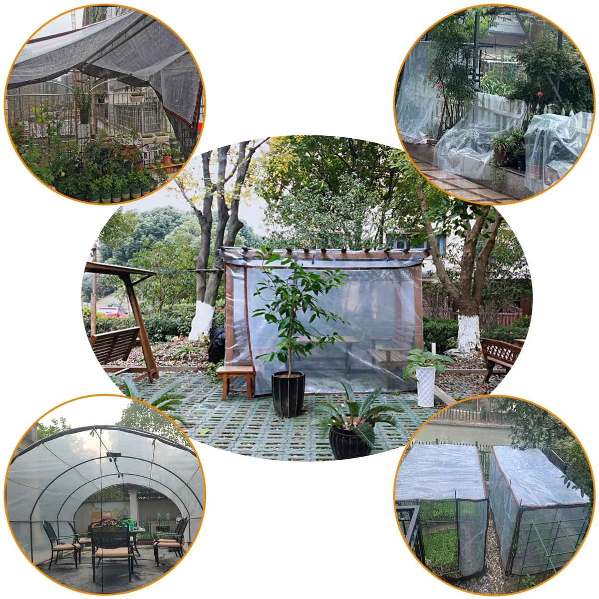 Lona Impermeable, Lonas Transparente con Ojales, Cubierta Funda de Protección Resistente al Desgarro para Plantas Invernadero Jardín Terraza (2X3M)