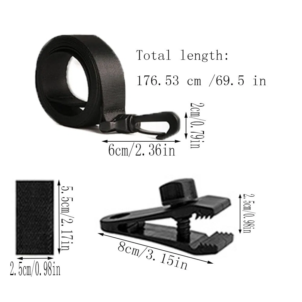 Bandas de sujeción, juego de 8 bandas de fijación y grapas, enrollador de piscina, lámina solar, para sistema de enrollado móvil, para lonas de piscina/cubiertas
