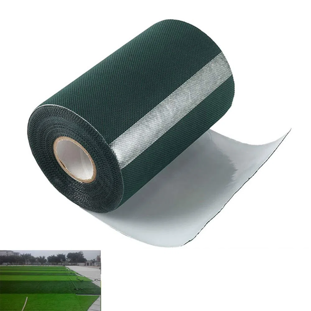 10 x 15 cm, cinta adhesiva para césped artificial, cinta de césped artificial, cinta artificial de costura de hierba verde, cinta de unión para conectar alfombra de césped jardín (1 unidad)