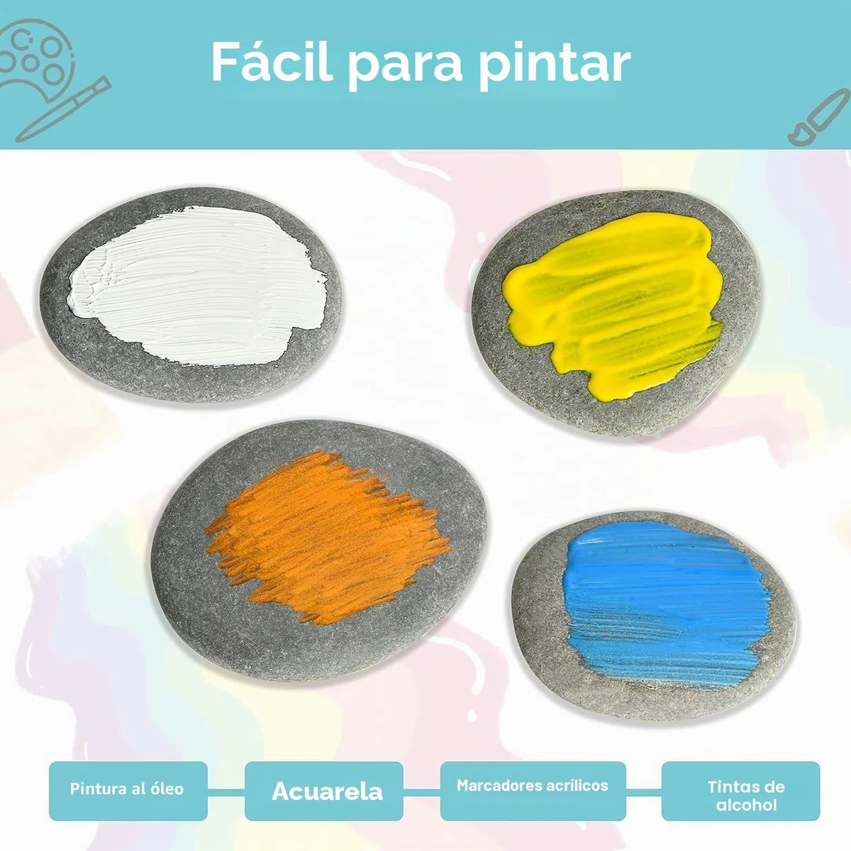 KAHEIGN 20 Piezas Piedras para Pintar, 1,9KG 5-8cm Piedra Planas para Pintadas Guijarros de Río Grandes Lisas Naturales para DIY Manualidades Escuela Amabilidad Pintura Proyecto Decoraciones