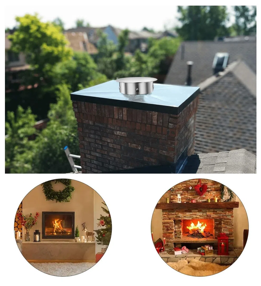 Tapa para tubo de chimenea,150mm,Cubierta para tubo de horno,Tapa para Tubo de Chimeneas,Cubierta Chimenea de Acero Inoxidable, Cubierta para tubo de estufa,Geeignet für Balkone,Küchen usw.