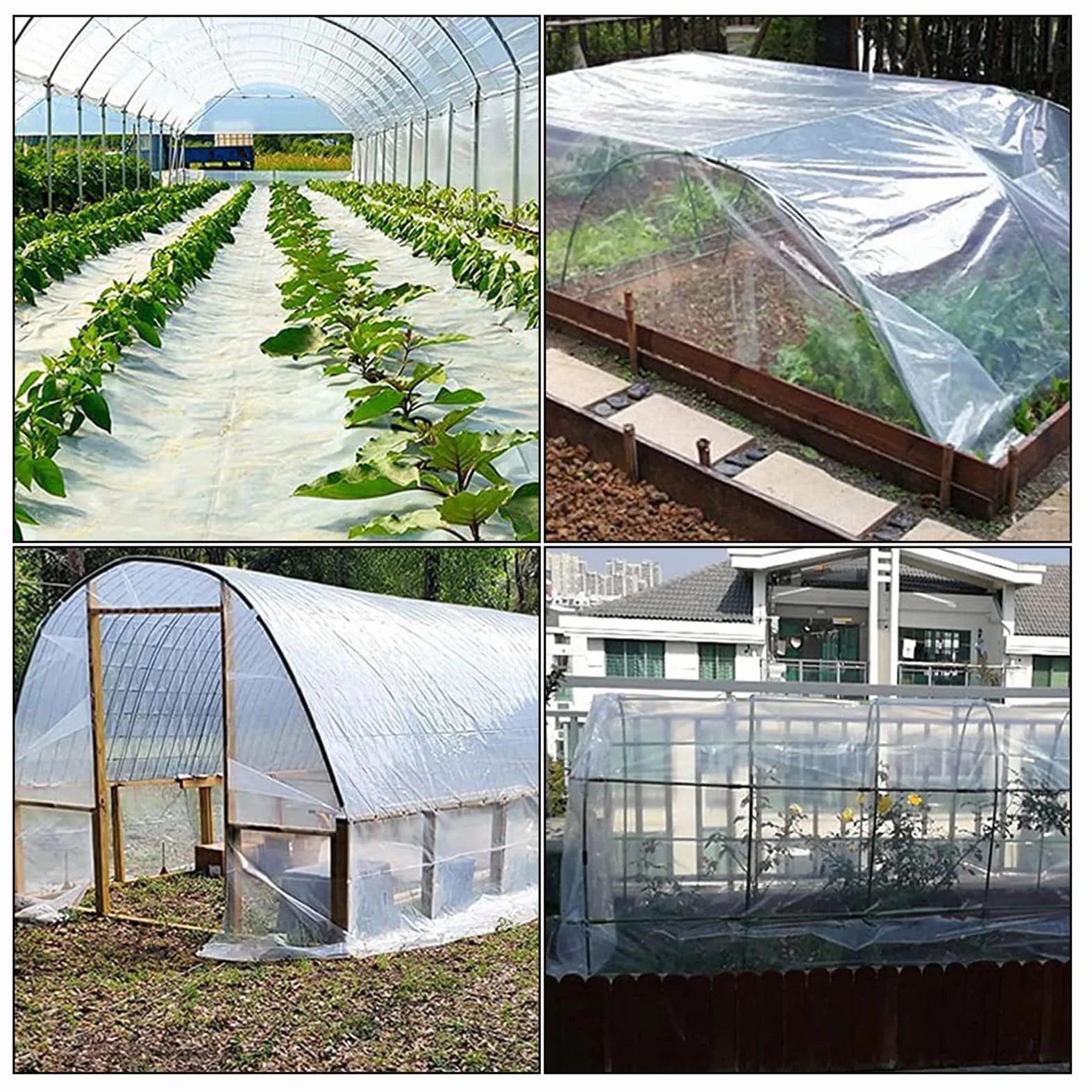 2 x 10M Plasticos para Invernaderos Transparente - Espesar Polietileno de Efecto Invernadero de Plastico Película Transparente de Protección Las Plantas Láminas Jardín