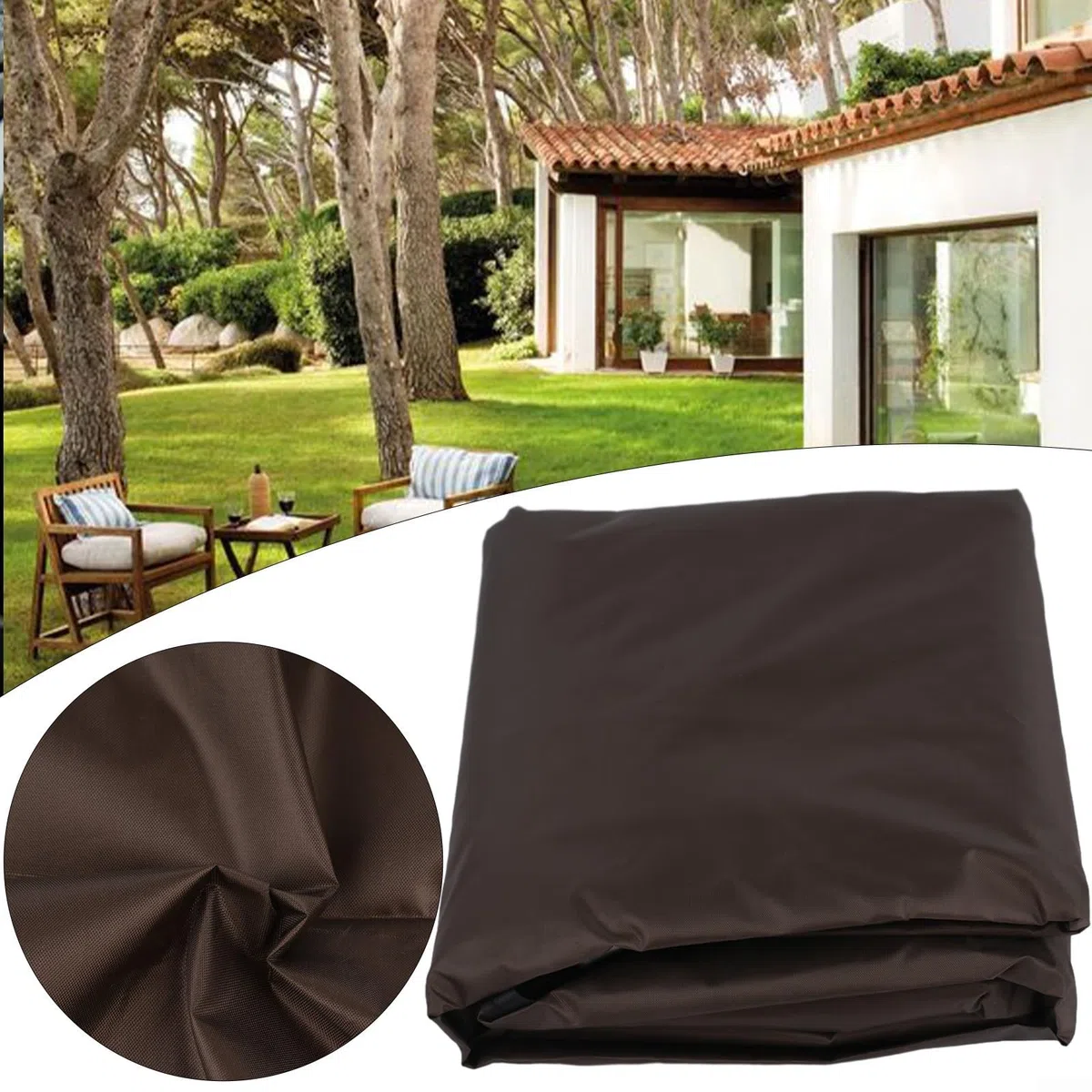 Funda para asiento de columpio de jardín, funda de asiento de columpio de poliéster 190T, funda de tafetán de tela de tafetán de repuesto para silla de columpio impermeable para columpio de tres