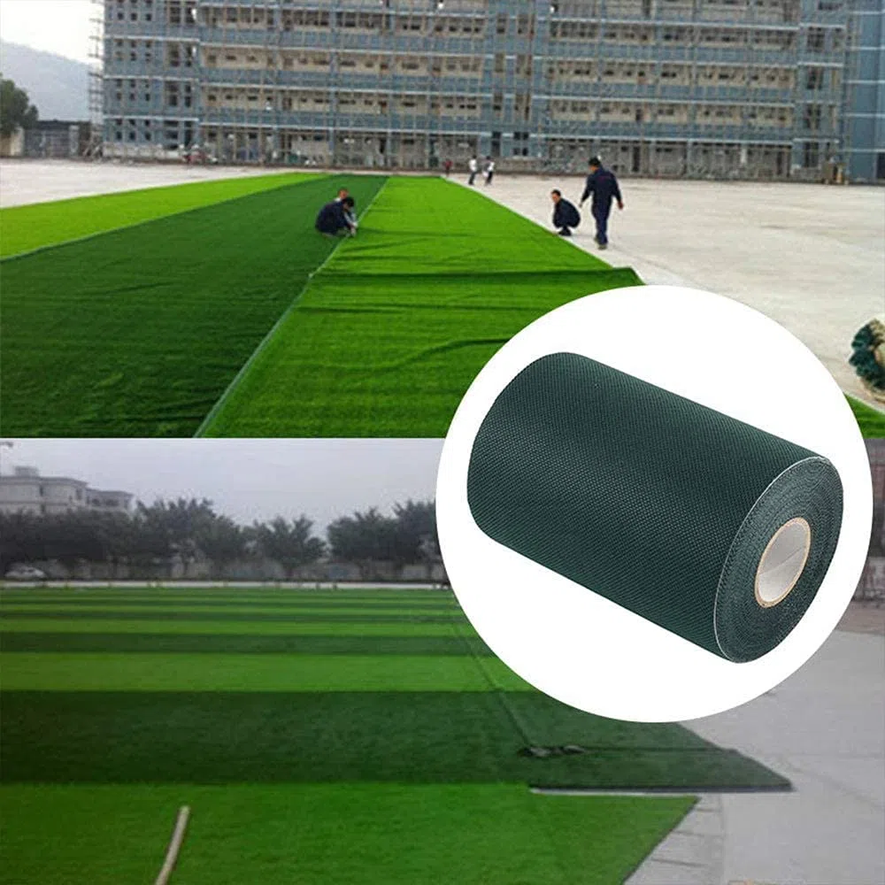 10 x 15 cm, cinta adhesiva para césped artificial, cinta de césped artificial, cinta artificial de costura de hierba verde, cinta de unión para conectar alfombra de césped jardín (1 unidad)