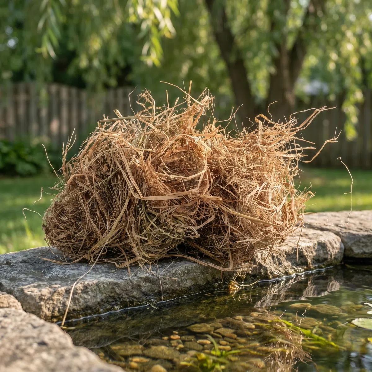 Toddmomy 2 Bolsas de Paja de Cebada para estanques - Tratamiento Natural para la claridad del Agua de estanques y Fuentes - Accesorio para el Mantenimiento de la claridad del Agua en Jardines
