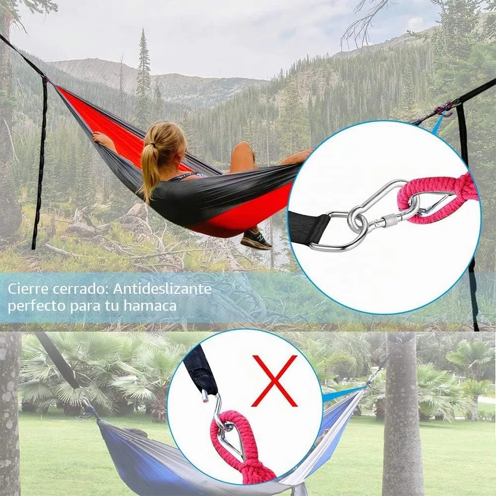 Correas Hamacas para Exteriores-2x300 cm Soporta Hasta 1000 kg Correas de Columpio con Mosquetón de Seguridad Cojines de Protección de Arboles, Accesorios de Hamaca para Hamacas Columpios Yoga