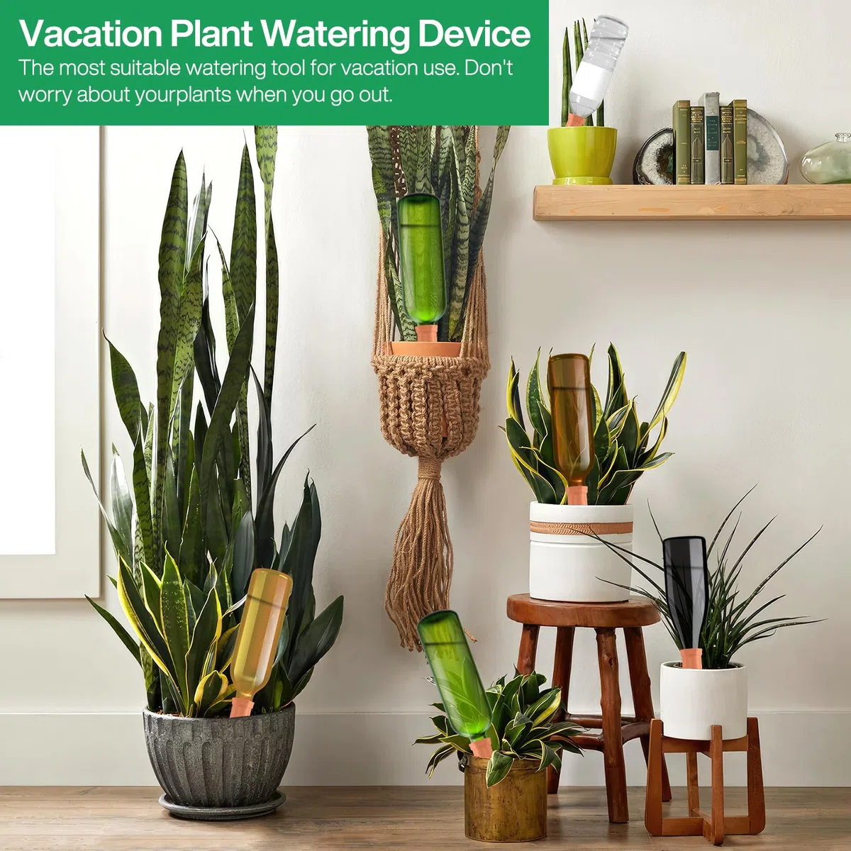 Regar Plantas Vacaciones 8 PCS Autoriego Macetas Exterior,Sistema de Riego Automático Kit, Sistema Riego por Goteo para Macetas,Conos de Arcilla para Regar Plantas en Interiores y Exteriores
