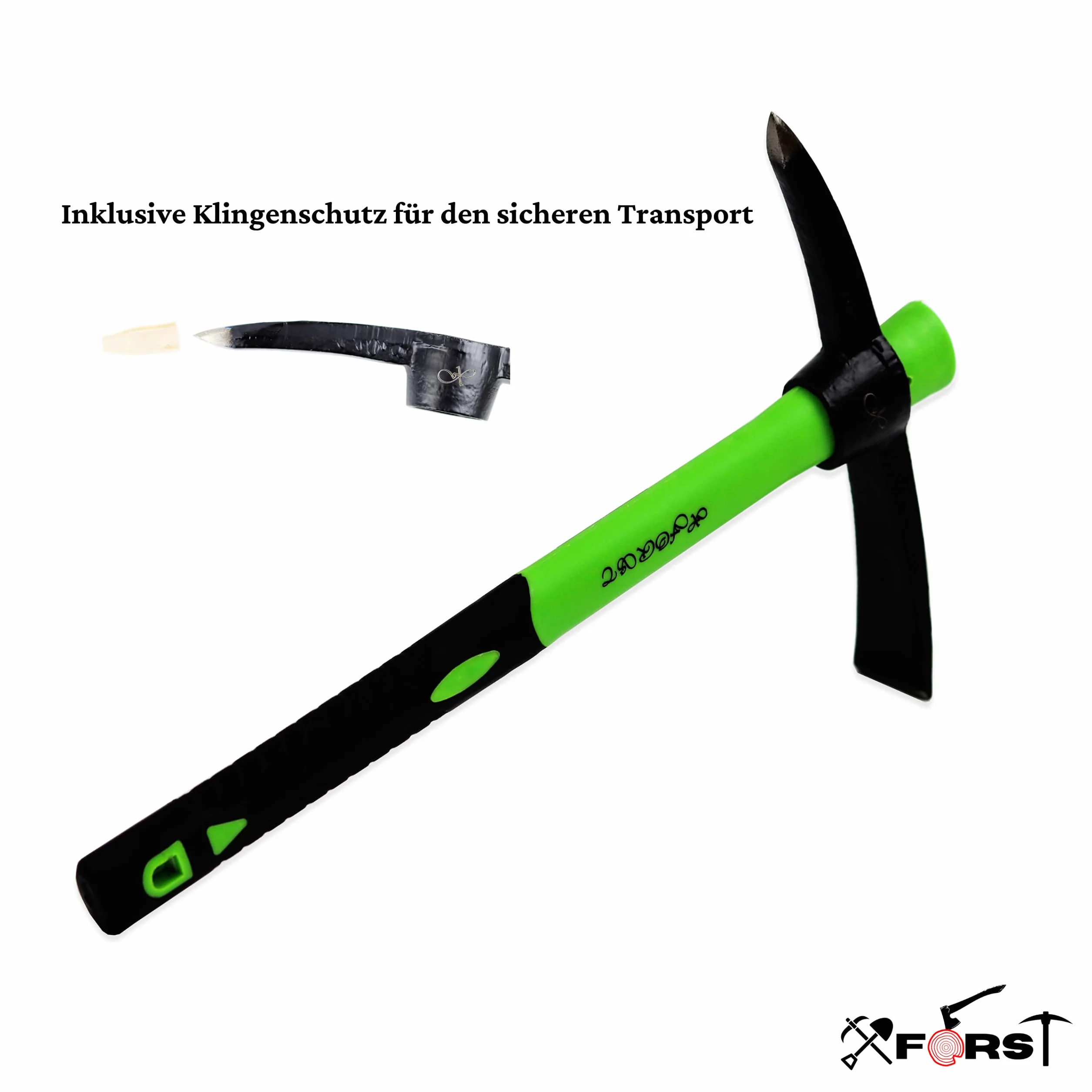 Alcotana Xforst X-PF400 con Mango de Fibra de Vidrio y Cabezal de Acero Forjado. Ideal para jardinería, albanileria, construccion, Campo y Jardin