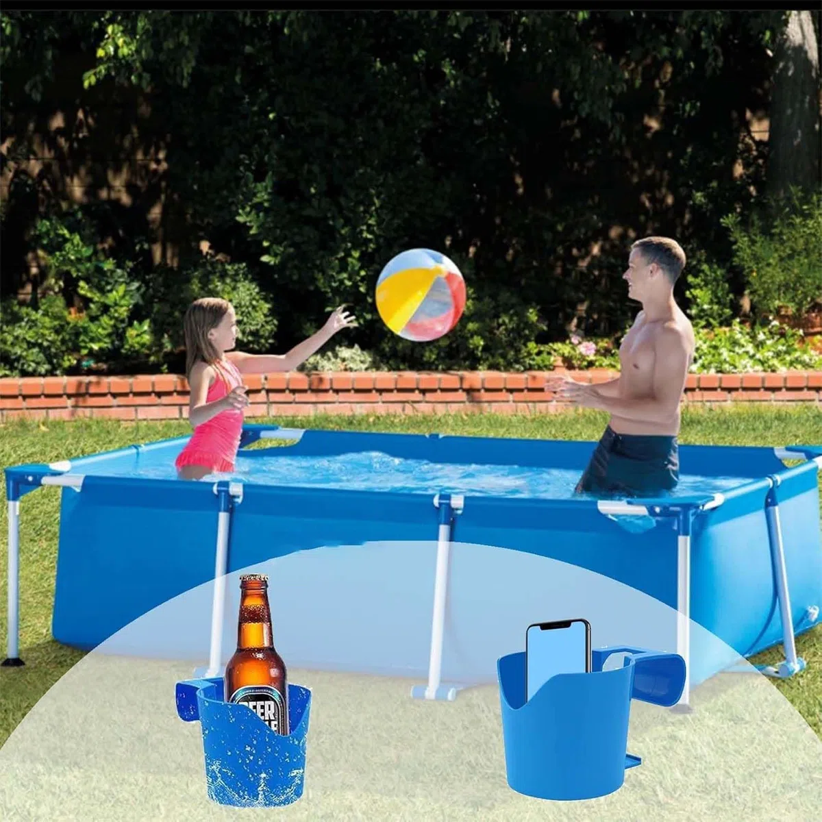 Portavasos Piscina, 3 Piezas Accesorios Piscina Soportes para Bebidas de Piscina, Accesorios Piscina Portavasos Colgante para Bebidas, Teléfonos Móviles, Llaves, Carteras