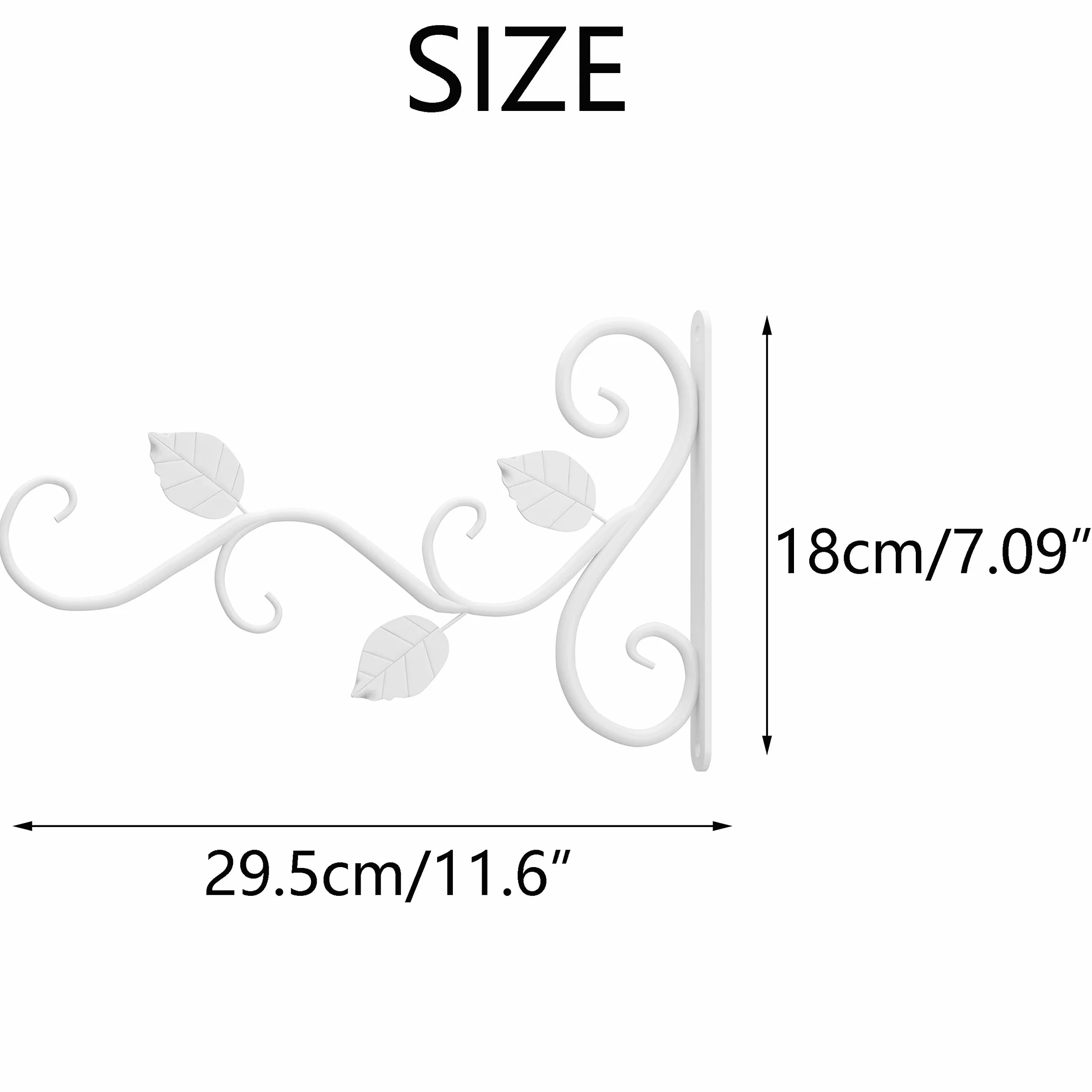 Soporte para Plantas para Colgar en la Pared, 2 Piezas Ganchos para Colgar Hierro Blanco Soportes ara la Pared 29.5cm Maceta Alimentador Pájaros Colgador Gancho Jardín Exterior Retro Tornillos Balcón