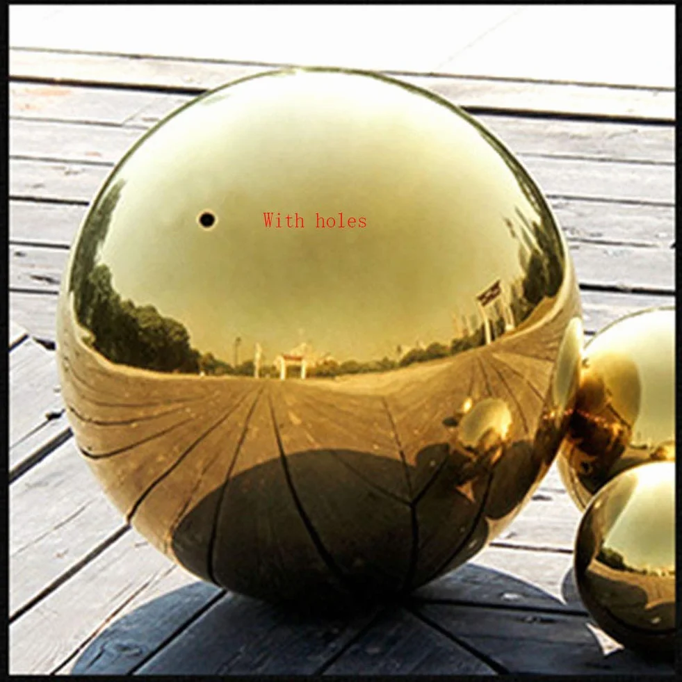 Bola de Acero Inoxidable, 6 Unidades de 50 a 150 mm, Bola Hueca Pulida con Espejo, Esfera Reflectante para jardín, Globo de observación preperforado para decoración de jardín del hogar