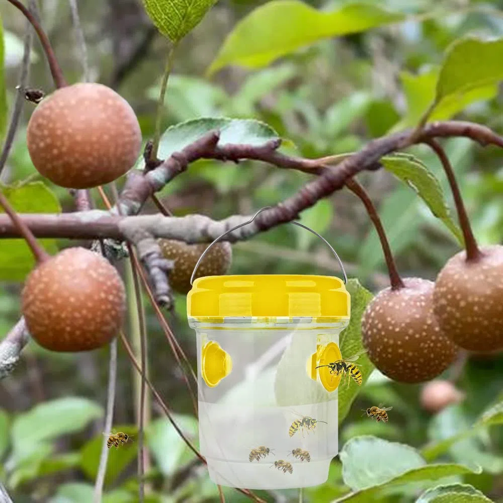 4 Piezas Trampa Avispas Exterior Jardin Balcon, Trampa Avispas Asiaticas, Trampa Botella Redondo Para Moscas Fruta Drosófila Mosquitos Insecto, Para Atrayente Cebo Liquido Colgante Reutilizable