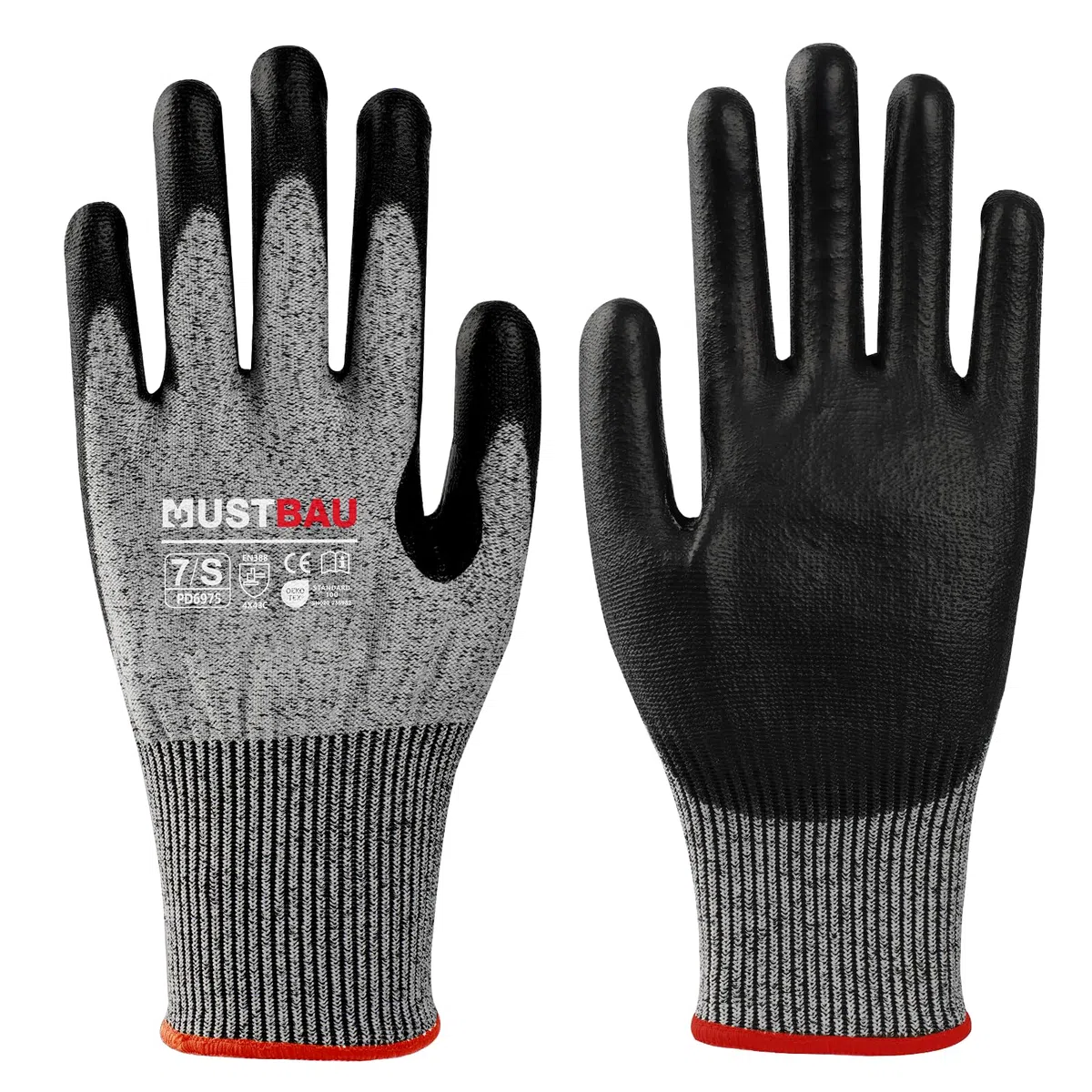 Guantes de protección contra cortes nivel 3 para cocina, jardín y obras, talla S, 3 pares (3, M)