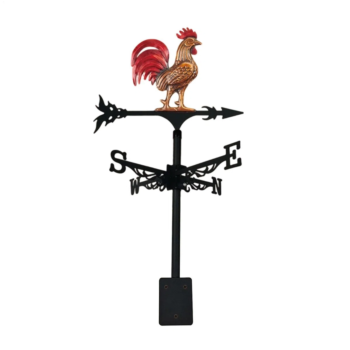 Decoraciones De Veleta De Gallo De Metal, con Punta De Flecha Que Libremente, 32x3x57 Cm, Spinner De Viento De Gallo De Hierro Decorativo, Indicador De Dirección De Montaje En Techo, Construcción
