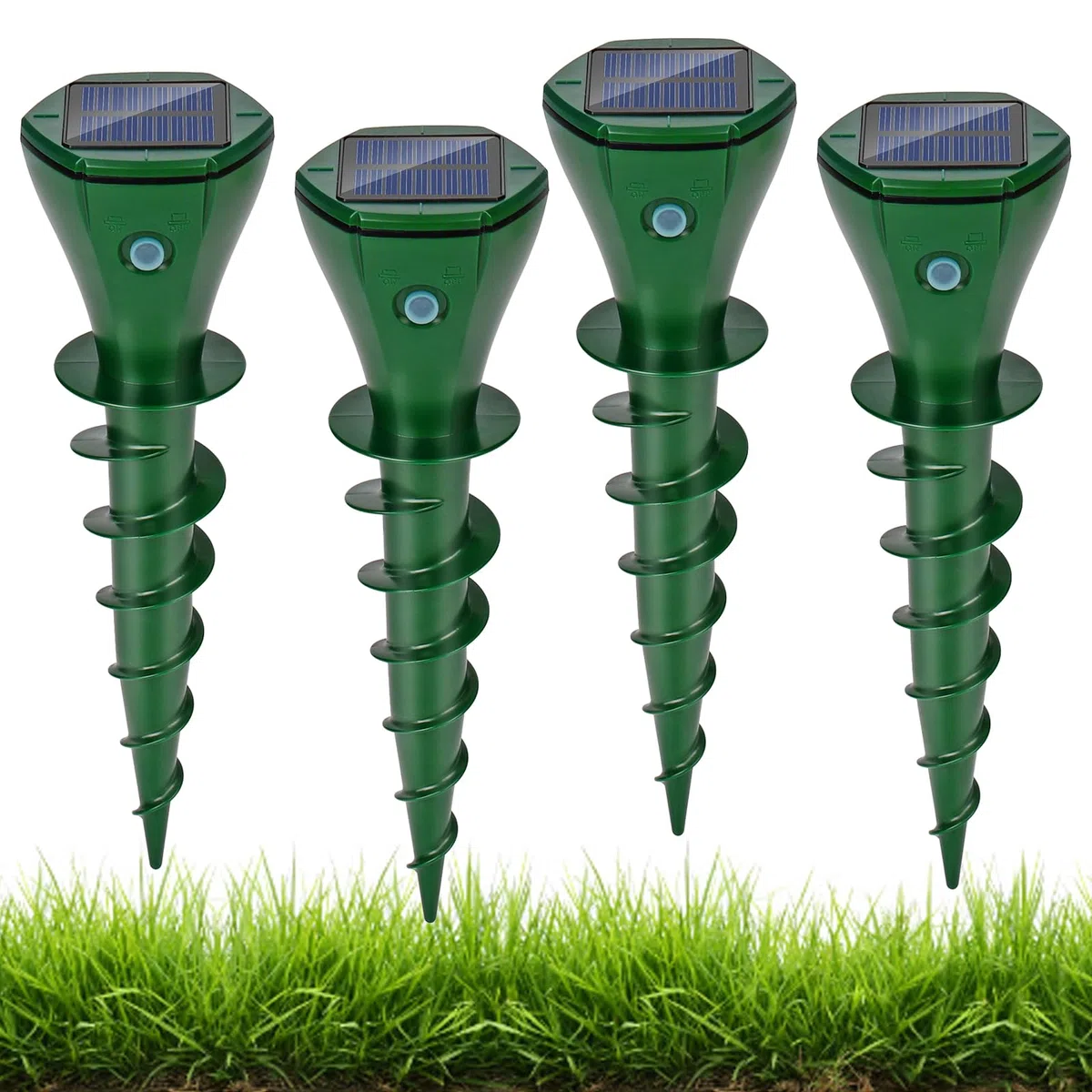 Ahuyentador de Topos Solar Ahuyentador de Moles Ultrasónicos Repelente de Topos Efectivo, Solar Repelente de Ratas y Ratones Jardin (Verde - 4 Piezas)